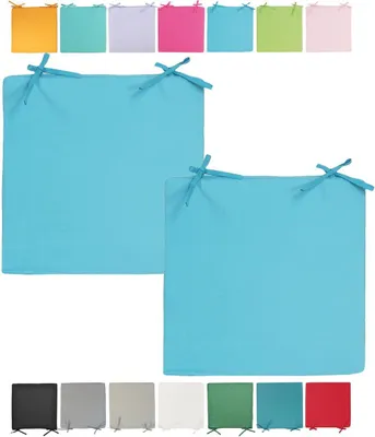 Produktbild von JACK Outdoor Stuhlkissen 40x40cm Lounge Kissen Auflage Wasserfest Sitzkissen Garten Lotus Effekt, Farbe:Hellblau, Stückzahl:2x