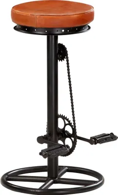 Produktbild von vidaXL Barhocker 2 Stk. Schwarz und Braun Echtes Ziegenleder