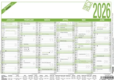 Produktbild von 2026 Zettler Arbeitstagekalender A5 Recycling