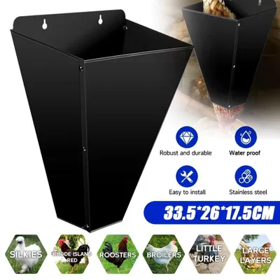 Obrázek produktu pro Velký kuřecí kužel, robustní ocelový drůbeží kužel pro kuřata, velké slepice, nálevkový kužel s plochou zadní stranou, snadno se čistí