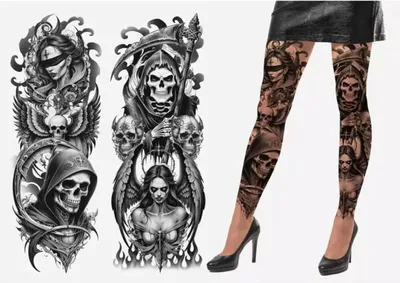 Immagine prodotto di Vampiro Halloween gamba vestito tatuaggio design mistico notte moda, colore: nero