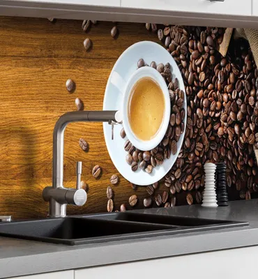 Produktbild von Küchenrückwand selbstklebend Kaffee Spritzschutz Folie 220 x 60 cm Folie 0,2mm