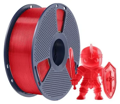 Image de Filament Sunlu PLA+, 1,75 mm, 1 kg - Couleur : rouge transparent