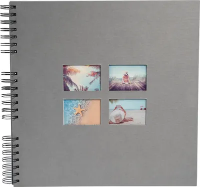 Image de Exacompta Album photo à spirales 60 pages noires Milano Gris 15116E