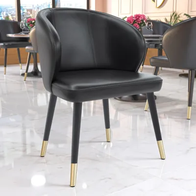 Produktbild von 2er-Set CHANELL | Designerstuhl | Schwarz | Leder | Designerstühle, Hotel Stuhl, Restaurantstuhl