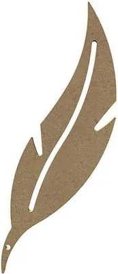 Zdjęcie produktu dla Podłużne pióro wykonane z drewna MDF do dekoracji - 22 x 6 cm