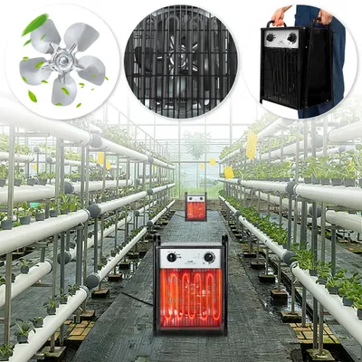 Obrázek produktu pro XMTECH ventilátorové topení elektrické topení 9KW 400V - stavební topení elektrické topení sálavé topení topení ventilátorové topení, 3 stupně ohřevu s napájecím kabelem, černá barva