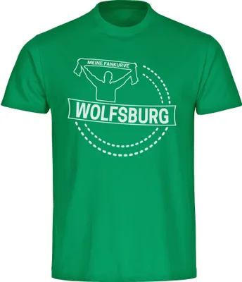 Produktbild von multifanshop Herren T-Shirt - Wolfsburg - Meine Fankurve, grün, Größe M
