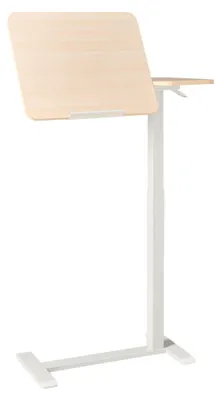 Produktbild von BELIANI Laptoptisch Hellbraun / Weiß Holzoptik 70x40 cm Manuell Höhenverstellbar zum Stehen u. Sitzen Modernes Design für Homeoffice Büro Arbeitsplatz