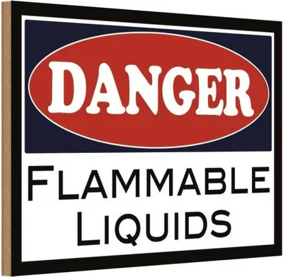 Produktbild von vianmo Holzschild 20x30 cm Danger flammable liquids Warnschild Hinweisschild