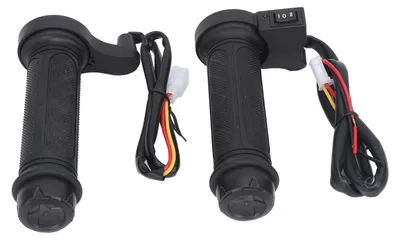 Image de Lot de 2 poignées chauffantes électriques 12 V à température réglable pour l'hiver, pour guidon de 7/8 pouces, noir