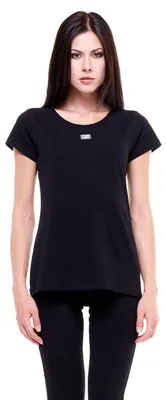 Produktbild von Basic-T-Shirt für Damen mit Rundhalsausschnitt und kurzen Ärmeln