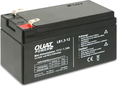 Produktbild von QUATPOWER Blei-Akkumulator LB1.3-12, 12 V-/1,3 Ah