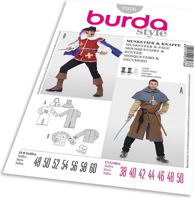 Obrázek produktu pro Střih Burda 7976 - Mušketýr, panoš