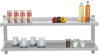 Produktbild von Beeketal Gastro Edelstahlregal Regal Wandregal BWR-8
