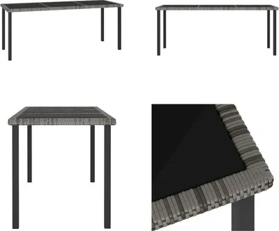 Image de vidaXL Table de jardin Gris 180x70x73 cm Poly Rotin - Table de jardin - Tables - Tables