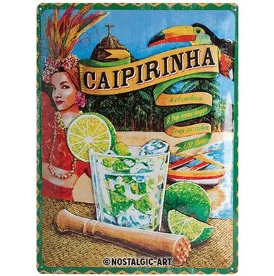 Produktbild von Nostalgic-Art - Blechschild 30 x 40 cm - Open Bar - Caipirinha