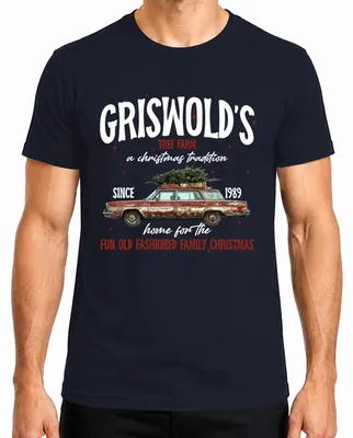 Obrázok produktu pre Griswolds Tree Farm Clark - Christmas Xmas Pánske tričko, námorná farba, 3XL