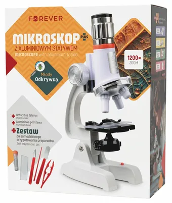 Immagine prodotto di Microscopio ottico giocattolo per bambini Forever per smartphone + 24 campioni bianco