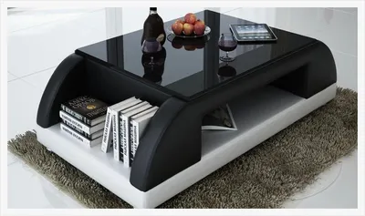 Image de Modern Couch Polster Leder Tisch Wohnzimmer Beistell Glas Tische Kaffee Design