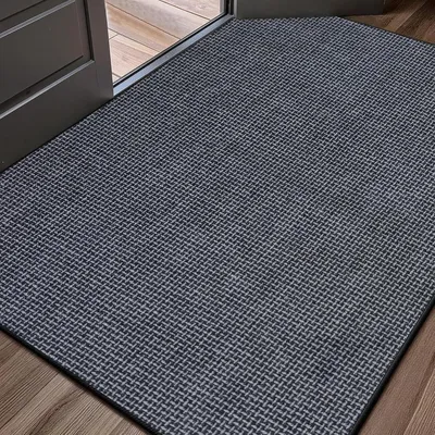 Image de Tapis de sol intérieur, 80 x 120 cm, gris, lavable, antidérapant, très absorbant