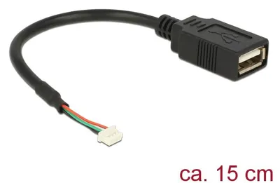 Produktbild von DeLOCK 84834, 0,15 m, USB A, USB 2.0, Weiblich/Weiblich, 0,48 Gbit/s, Schwarz