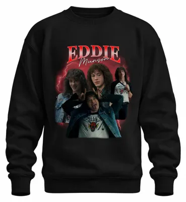 Produktbild von Eddie Munson Hellfire Club Stranger Metal Geschenk Vintage Sweatshirt Pullover, Schwarz, S