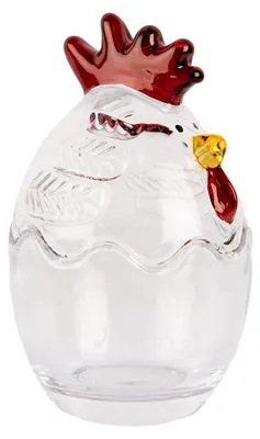Image de Clayre & Eef Pot en verre Poulet Ø 6x9 cm Verre transparent