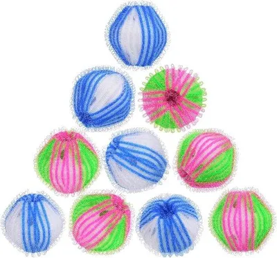 Image de Lot de 10 brosses anti-poils pour machine à laver - Poils de chat - Poils de chien - Nettoyage des vêtements