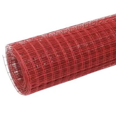 Immagine prodotto di Recinzione in Rete per Pollaio in Acciaio e PVC 10x1,5 m Rossa