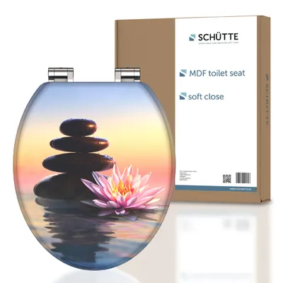 Obrázek produktu pro SCHÜTTE MDF klozetové prkénko SUNSET DREAM, klozetové víko s měkkým zavíráním, klozetové prkénko s dřevěným jádrem, klozetové víko