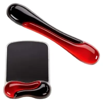 Produktbild von Ergonomisches Mauspad und Handgelenkauflage, 2-teilig, Rot/Schwarz