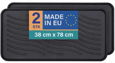 Zdjęcie produktu dla Miska ociekowa na buty 78 x 38 x 2,5 cm, czarna, zestaw 2 szt., miska na buty z wysokim brzegiem, wodoodporna, solidna mata ociekowa do butów, ochrona przed brudem i wilgocią
