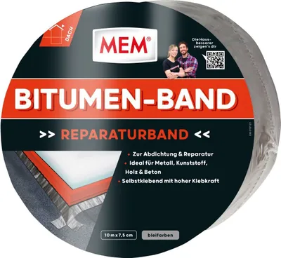 Produktbild von MEM Bitumen-Band, selbstklebendes Dichtungsband, 1,5 mm, 7,5 cm x 10 m, Blei