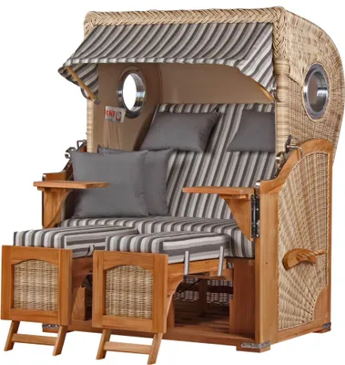 Produktbild von Strandkorb-Set - bene living - Ammersee Teak - PE shell - Modell 545 - inkl. Liftersystem