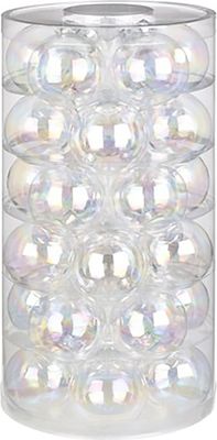 Weihnachtskugeln Glas 6cm klar Irisierend, 30 Stück