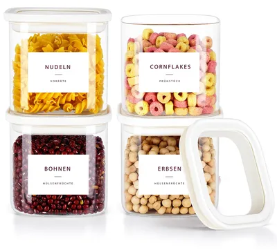 Produktbild von Set von 4 Luftdichten Aufbewahrungsgläsern aus Borosilikatglas
