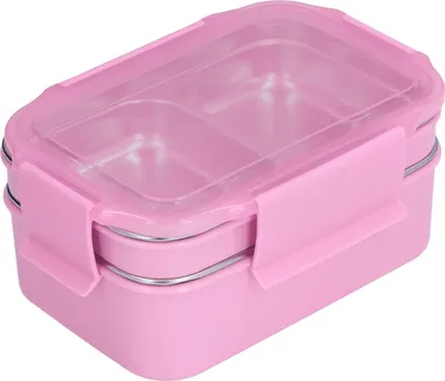Obrázek produktu pro 304 Nerezová ocel Elektrický obědový box Dvouvrstvý izolovaný obědový box s přihrádkou pro kancelář Škola TravelPink