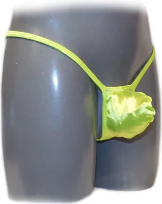 Produktbild von Grüner Herren String Tanga mit Bulge Pouch aus atmungsaktivem Material in Größe XXL
