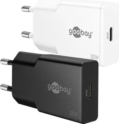 Image de Goobay 75731 Chargeur rapide USB-C™ PD GaN Slim (25 W) noir, noir - 1x connecteur USB-C™ (Power Delivery)