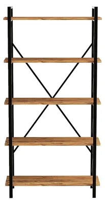 Immagine prodotto di Libreria in legno "Nero" - 90 x 33 x 180 cm - Pino AtlanticoNero