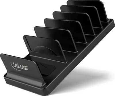 Produktbild von InLine® Multi-Stand mit 6 Fächern für Schreibtisch / Regal, schwarz