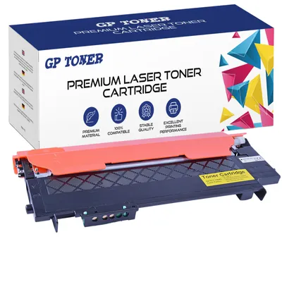 A toner cartridge and its packaging are displayed against a white background.