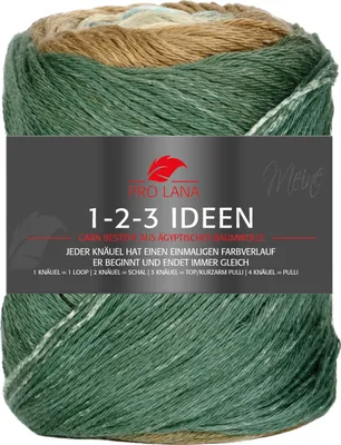 Produktbild von Pro Lana 1-2-3 IDEEN 100 g Sommergarn mit einzigartigem Farbverlauf Farbe 017 - grün/beige