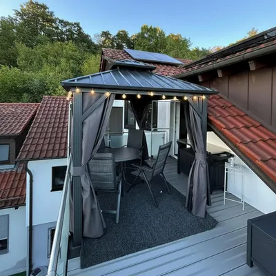 Produktbild von PURPLE LEAF Economy Hardtop Pavillon 3 x 2,4 m wasserdicht, winterfest und stabil für den Garten, Grau,mit Beleuchtung