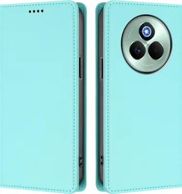 Immagine prodotto di Custodia in pelle per Realme P3 Pro, flip case magnetico in Finto cuoio con supporto Verde menta