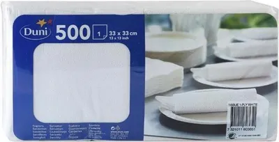 Immagine prodotto di Tovaglioli bianchi Duni 33 x 33 cm 500 pz.