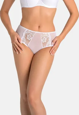 Produktbild von Teyli Hohe Taille Slip mit floraler Spitze Estel Female 3102 weiß 3XL