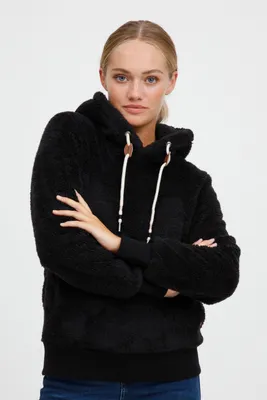 Produktbild von OXMO OXAnniken Fleecepullover Damen Kapuzenpullover Pullover mit Kapuze & Teddyfutter