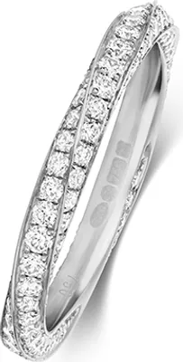 Produktbild von 18 Karat (750) Weißgold 1mm Slight Court Form Diamant Trauring/Ehering/Hochzeitsring Brillant-Schliff 0.80 Karat G - VS, 49 (15.6); TRS3687018KWRSJ